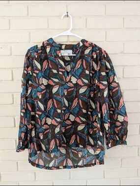 Anthropologie M Trovata Bailey Blouse Laurel Leaf
